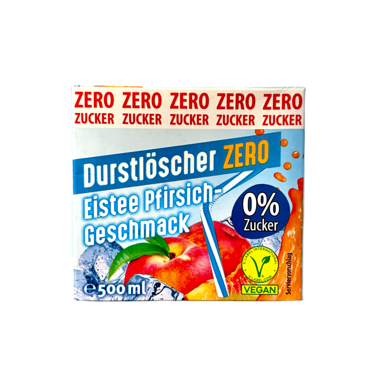 Durstlöscher Eistee Pfirsich Zero 500ml (Vegan)