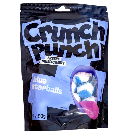 Crunch Punch Freeze Dried Candy Blue Starballs 50g